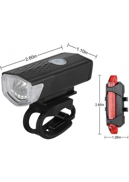 Bisiklet Işığı USB Şarjlı LED Ön Arka Set Xbyc 6116