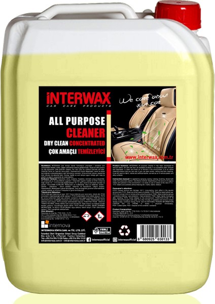 Interwax Konsantre Genel Detay ve Döşeme Temizleyici 5 kg