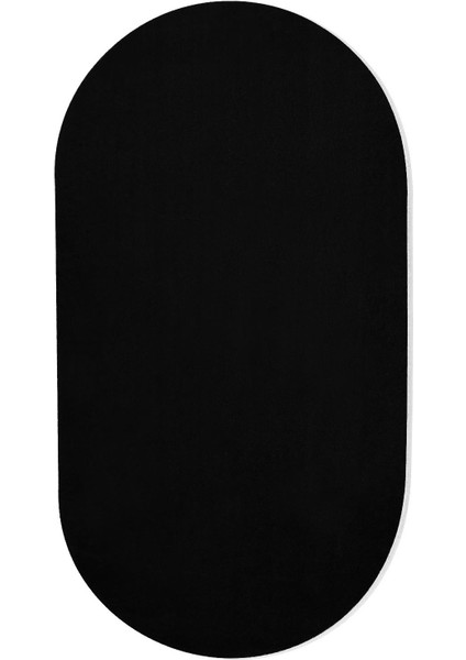 Elips Yumuşak Kaymaz Taban Siyah Peluş Halı Yolluk fiyatları