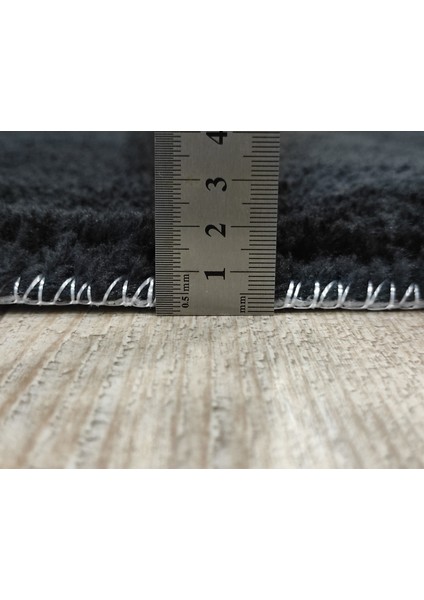 Elips Yumuşak Kaymaz Taban Siyah Peluş Halı Yolluk fırsatları