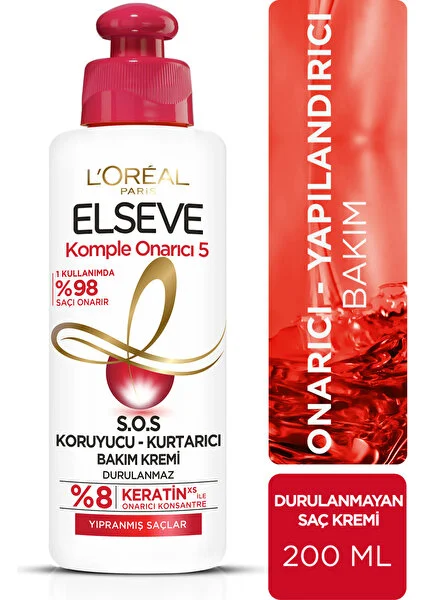 L'Oréal Paris Elseve Komple Onarıcı 5 S.O.S Koruyucu - Kurtarıcı Bakım Kremi 200 ml