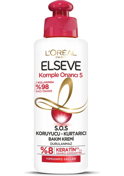 L'Oréal Paris Elseve Komple Onarıcı 5 S.O.S Koruyucu - Kurtarıcı Bakım Kremi 200 ml