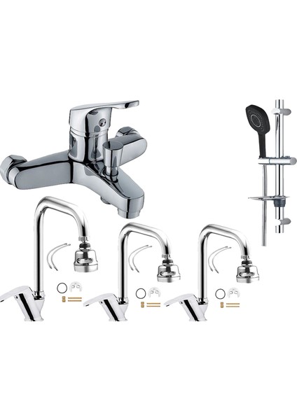 Irmak Mutfak Banyo Lavabo Bataryaları Pirinç Tasarruf Başlıklı Muslukları ve Diamond Sürgülü Duş