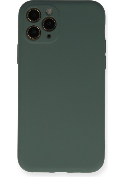 Apple Iphone 11 Pro Kılıf Nano Içi Kadife Silikon - Koyu Yeşil