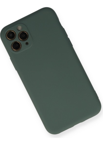 Apple Iphone 11 Pro Kılıf Nano Içi Kadife Silikon - Koyu Yeşil fiyatları