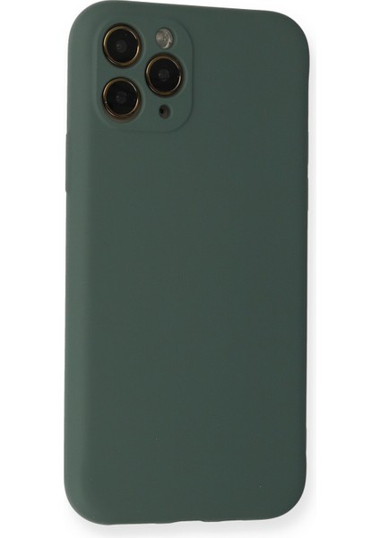 Apple Iphone 11 Pro Kılıf Nano Içi Kadife Silikon - Koyu Yeşil modelleri
