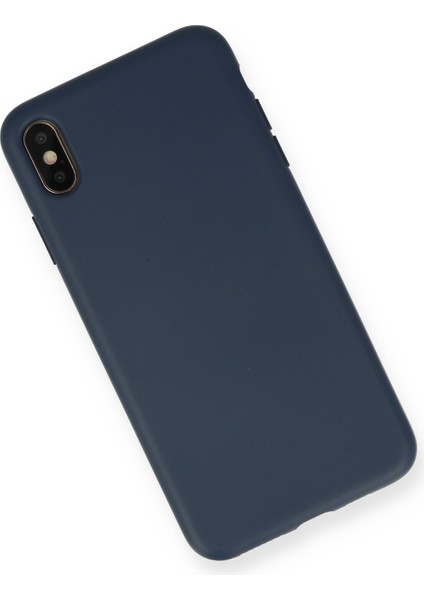 Apple Iphone Xs Max Kılıf Nano Içi Kadife Silikon - Lacivert