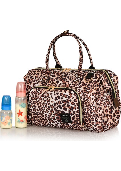 Baggage Bag Leopar Omuz Askılı Anne Bebek Bakım Çantası