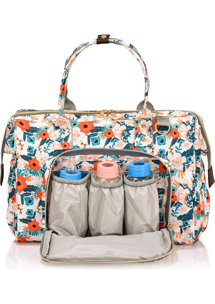 Baggage Bag Flowers Omuz Askılı Anne Bebek Bakım Çantası