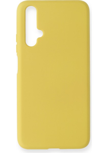 Huawei Nova 5t Kılıf Nano Içi Kadife Silikon - Sarı