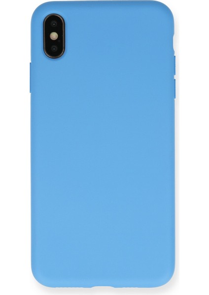 Apple Iphone x Kılıf Nano Içi Kadife Silikon - Mavi