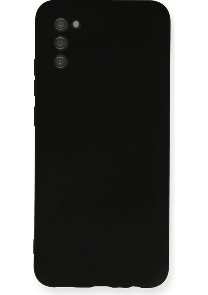 Samsung Galaxy A02S Kılıf Lansman Içi Kadife Lüx Tasarım Silikon Kapak - Siyah