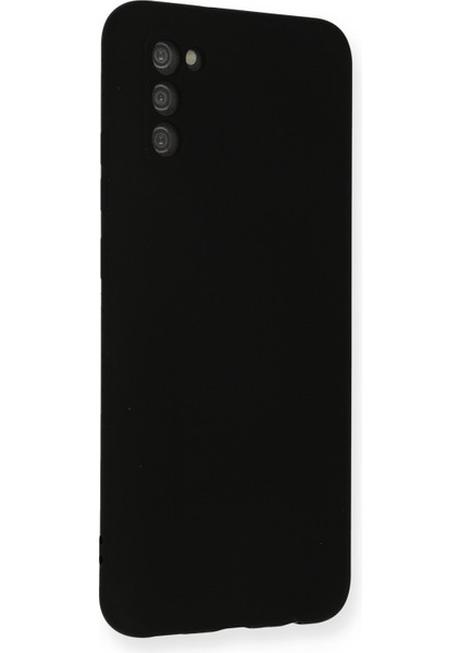 Samsung Galaxy A02S Kılıf Lansman Içi Kadife Lüx Tasarım Silikon Kapak - Siyah modelleri