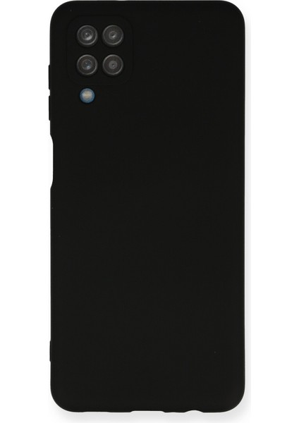 Samsung Galaxy A12 Kılıf Lansman Içi Kadife Lüx Tasarım Silikon Kapak - Siyah