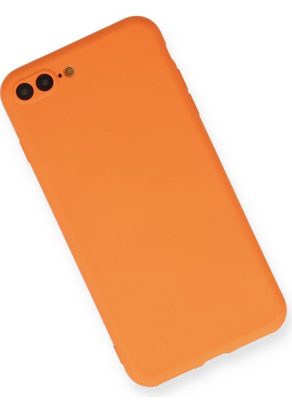 Apple Iphone 7 Plus Kılıf Nano Içi Kadife Silikon - Turuncu modelleri