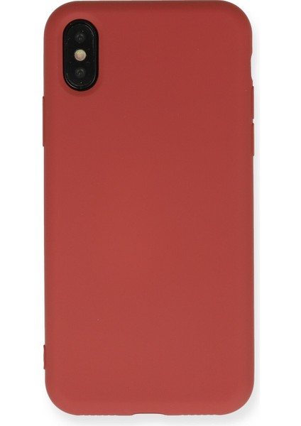 Apple Iphone x Kılıf Nano Içi Kadife Silikon - Kiremit