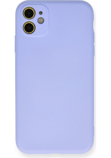 iPhone 11 Kılıf Nano Içi Kadife Silikon - Lila