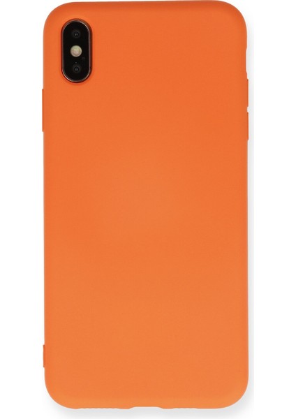 Apple Iphone Xs Max Kılıf Nano Içi Kadife Silikon - Mat Turuncu