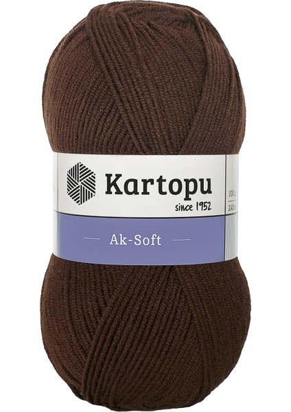 Aksoft K890 Koyu Kahve El Örgü İpliği 100 gr