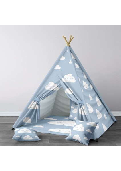 Dijital Baskılı Kızıldereli Çocuk Bebek Odası Oyun Çadırı Model: 020