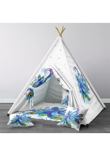 Dijital Baskılı Kızıldereli Çocuk Bebek Odası Oyun Çadırı Model: 309