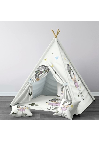 Dijital Baskılı Kızıldereli Çocuk Bebek Odası Oyun Çadırı Model: 146