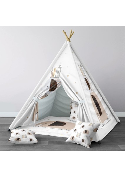 Dijital Baskılı Kızıldereli Çocuk Bebek Odası Oyun Çadırı Model: 1369