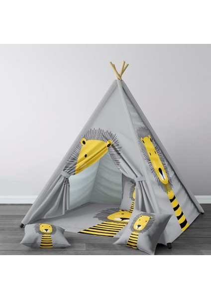 Dijital Baskılı Kızıldereli Çocuk Bebek Odası Oyun Çadırı Model: 121