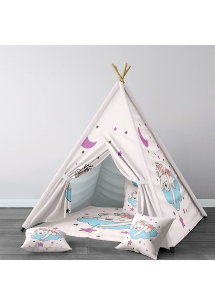 Dijital Baskılı Kızıldereli Çocuk Bebek Odası Oyun Çadırı Model: 249
