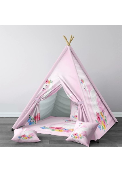 Dijital Baskılı Kızıldereli Çocuk Bebek Odası Oyun Çadırı Model: 178