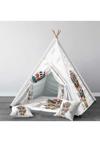 Dijital Baskılı Kızıldereli Çocuk Bebek Odası Oyun Çadırı Model: 232