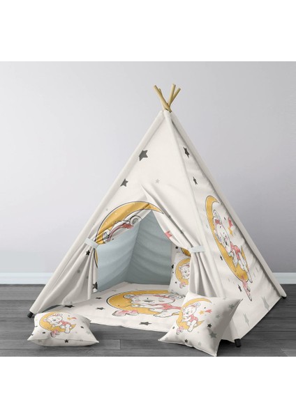 Dijital Baskılı Kızıldereli Çocuk Bebek Odası Oyun Çadırı Model: 111