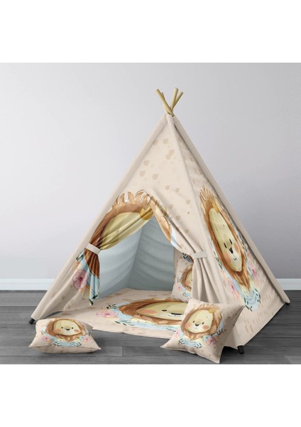 Dijital Baskılı Kızıldereli Çocuk Bebek Odası Oyun Çadırı Model: 163