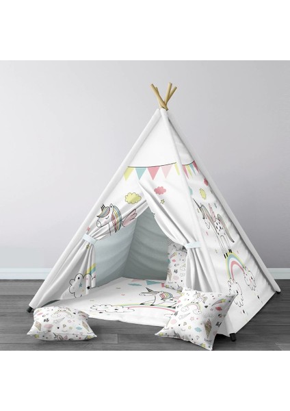 Dijital Baskılı Kızıldereli Çocuk Bebek Odası Oyun Çadırı Model: 102