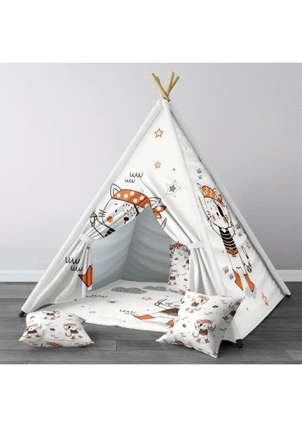 Dijital Baskılı Kızıldereli Çocuk Bebek Odası Oyun Çadırı Model: 1380