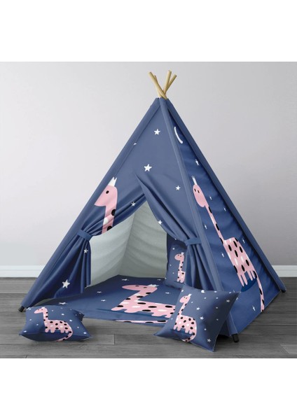 Dijital Baskılı Kızıldereli Çocuk Bebek Odası Oyun Çadırı Model: 293