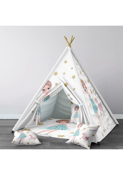 Dijital Baskılı Kızıldereli Çocuk Bebek Odası Oyun Çadırı Model: 230