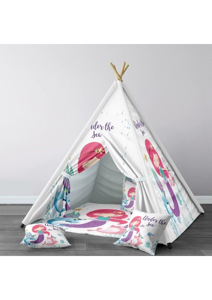 Dijital Baskılı Kızıldereli Çocuk Bebek Odası Oyun Çadırı Model: 036