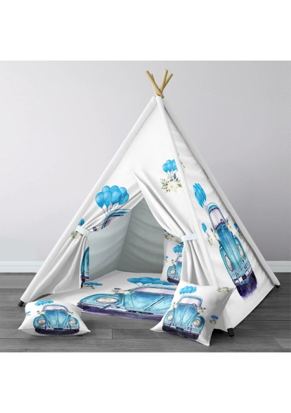 Dijital Baskılı Kızıldereli Çocuk Bebek Odası Oyun Çadırı Model: 287