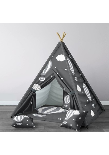 Dijital Baskılı Kızıldereli Çocuk Bebek Odası Oyun Çadırı Model: 016