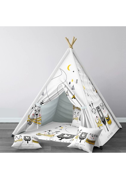 Dijital Baskılı Kızıldereli Çocuk Bebek Odası Oyun Çadırı Model: 057