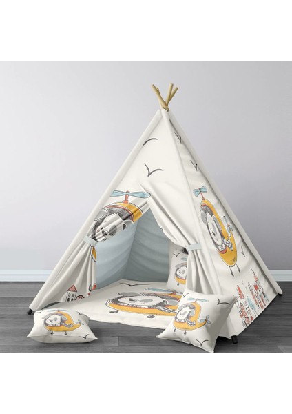 Dijital Baskılı Kızıldereli Çocuk Bebek Odası Oyun Çadırı Model: 137
