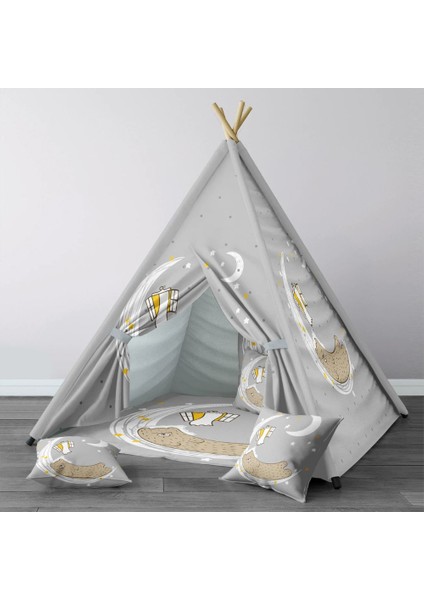 Dijital Baskılı Kızıldereli Çocuk Bebek Odası Oyun Çadırı Model: 1391