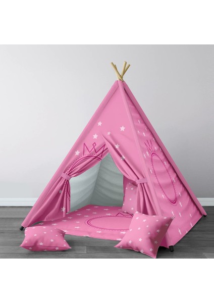 Dijital Baskılı Kızıldereli Çocuk Bebek Odası Oyun Çadırı Model: 234