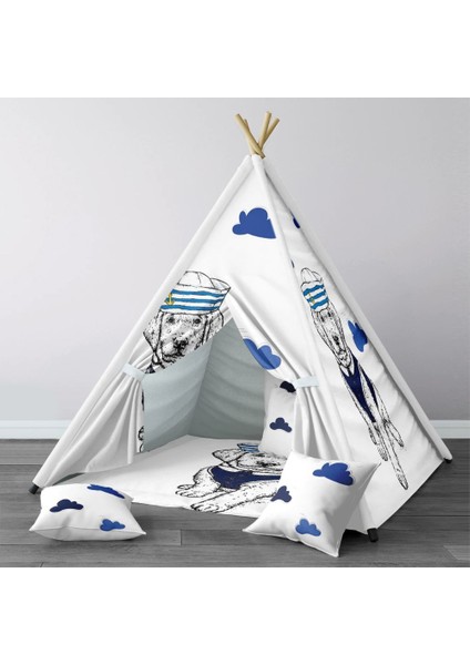 Dijital Baskılı Kızıldereli Çocuk Bebek Odası Oyun Çadırı Model: 1379