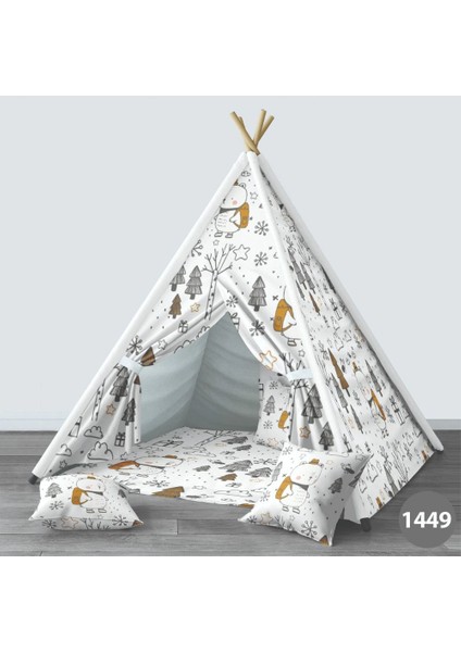 Dijital Baskılı Kızıldereli Çocuk Bebek Odası Oyun Çadırı Model: 1450