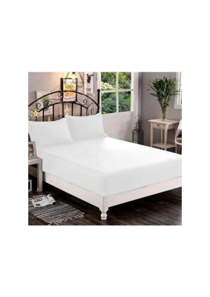 Tek Kişilik Ara Beden (120 x 200 Cm) Lastikli Çarşaf Takımı Beyaz