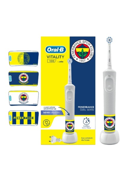 Oral B Vitality D100 Şarjlı Elektirkli Diş Fırçası Fenerbahçe Özel Seri