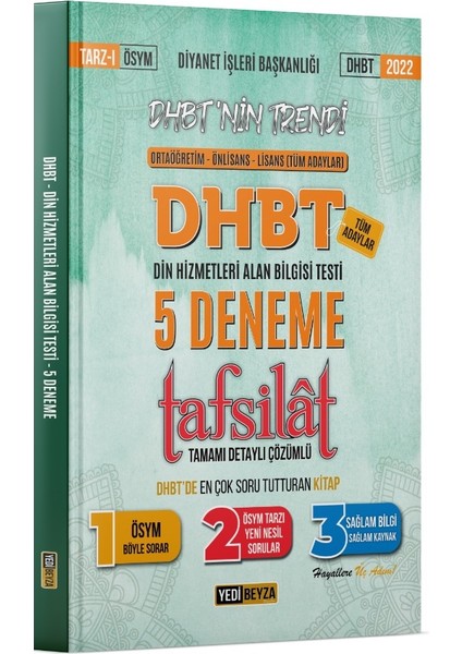 Dhbt Tafsilât 5 Deneme Tamamı Çözümlü