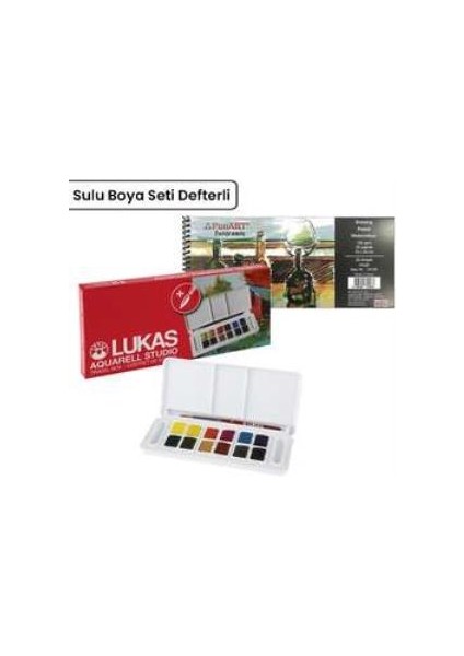 Sulu Boya Takımı Tablet 12 Renk Defterli